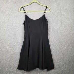 Vintage Slip Dress Womens 8 Black Strappy Scoop Neck Lined Mini Party‎ Cocktail